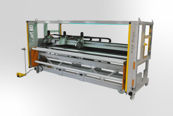 Tarpaulin pulling & cutting line